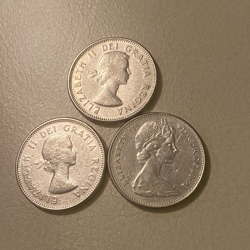 Vintage Elizabeth II Coin Set of Three Nickels